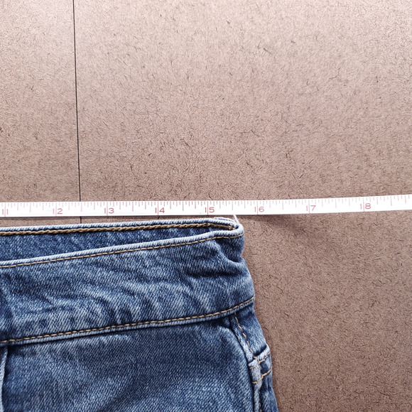 J.Crew Jeans Women's 28 Blue Mid-Rise Flare Crop Raw Hem Distressed Y2K Retro - Picture 7 of 13